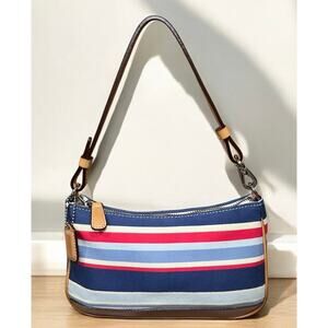 Vintage Coach 7749 Hamptons Striped Canvas Demi Bag